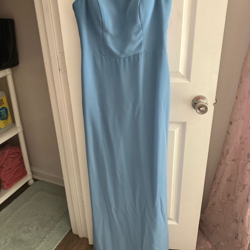 Azazie Light Blue Strapless Gown